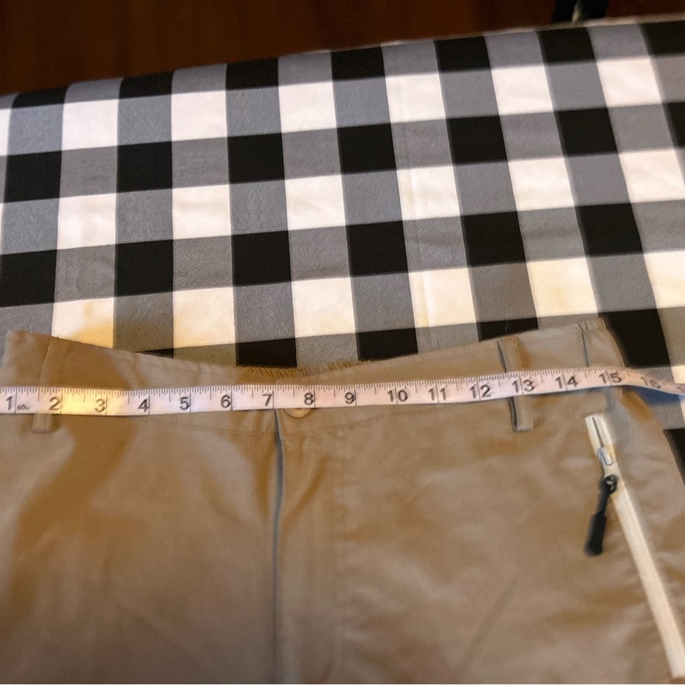 Tan Camping Pants / Capri/ shorts with Zipper Pockets